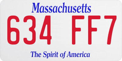 MA license plate 634FF7