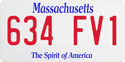 MA license plate 634FV1