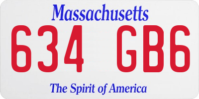 MA license plate 634GB6