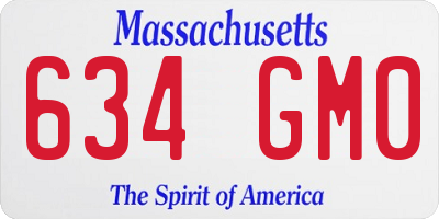 MA license plate 634GM0