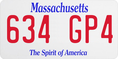 MA license plate 634GP4