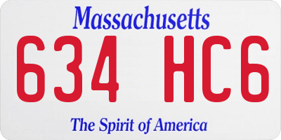 MA license plate 634HC6