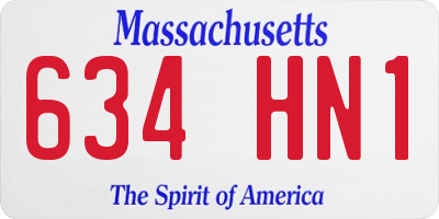 MA license plate 634HN1