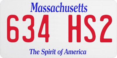 MA license plate 634HS2