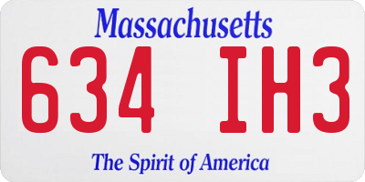 MA license plate 634IH3