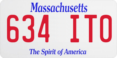 MA license plate 634IT0