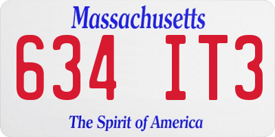 MA license plate 634IT3