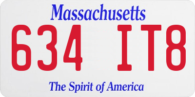 MA license plate 634IT8