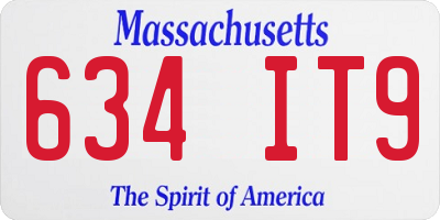 MA license plate 634IT9