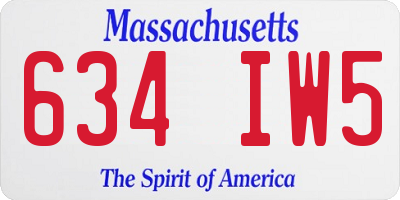 MA license plate 634IW5
