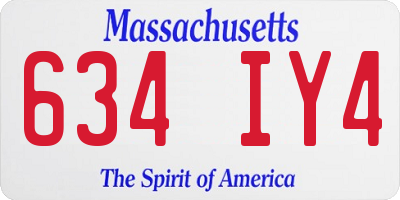 MA license plate 634IY4