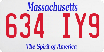 MA license plate 634IY9