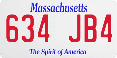 MA license plate 634JB4