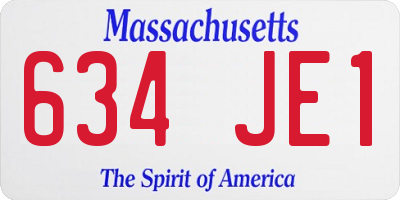 MA license plate 634JE1