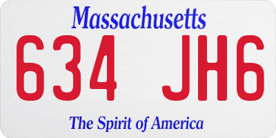 MA license plate 634JH6