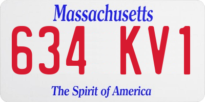 MA license plate 634KV1