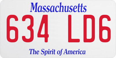 MA license plate 634LD6