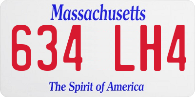 MA license plate 634LH4