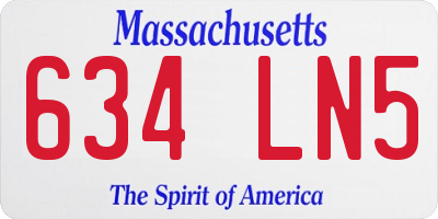 MA license plate 634LN5