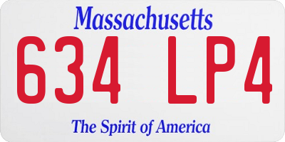 MA license plate 634LP4