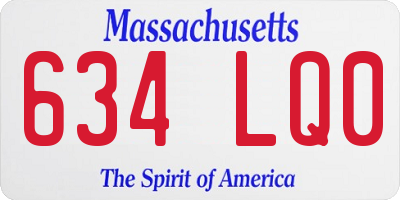 MA license plate 634LQ0