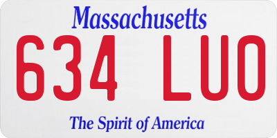 MA license plate 634LU0