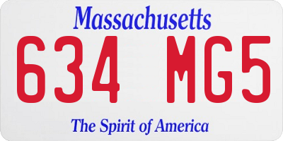 MA license plate 634MG5