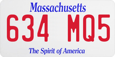 MA license plate 634MQ5