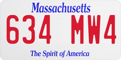 MA license plate 634MW4