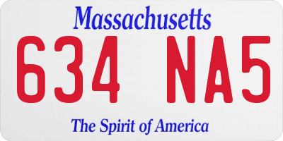 MA license plate 634NA5