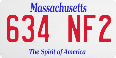 MA license plate 634NF2