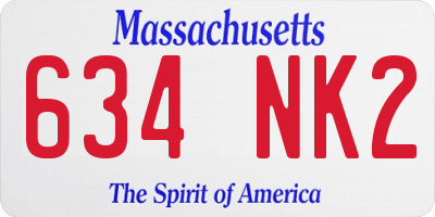 MA license plate 634NK2