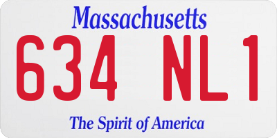 MA license plate 634NL1