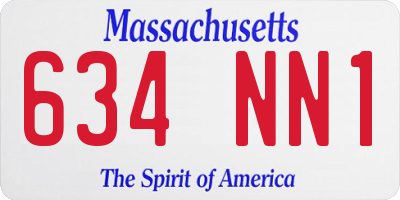 MA license plate 634NN1
