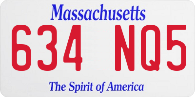 MA license plate 634NQ5