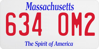 MA license plate 634OM2