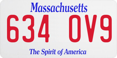 MA license plate 634OV9