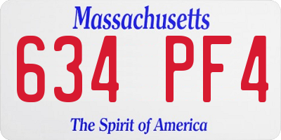 MA license plate 634PF4