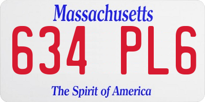 MA license plate 634PL6