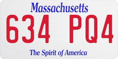 MA license plate 634PQ4