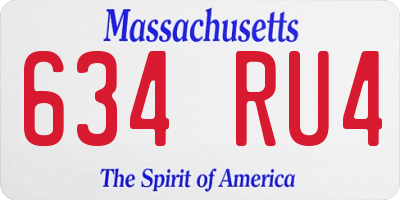 MA license plate 634RU4