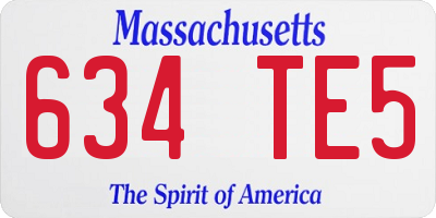 MA license plate 634TE5