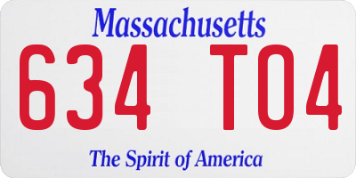 MA license plate 634TO4