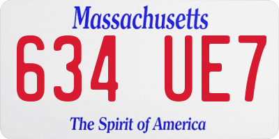 MA license plate 634UE7