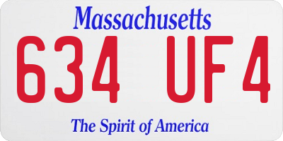MA license plate 634UF4