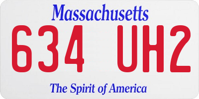 MA license plate 634UH2