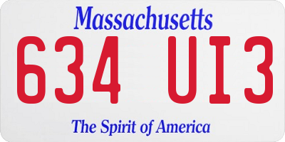 MA license plate 634UI3