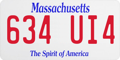MA license plate 634UI4