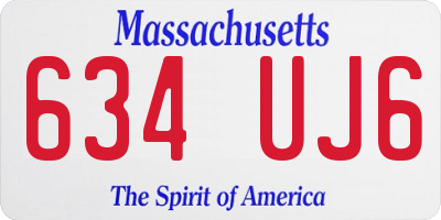 MA license plate 634UJ6