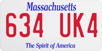 MA license plate 634UK4